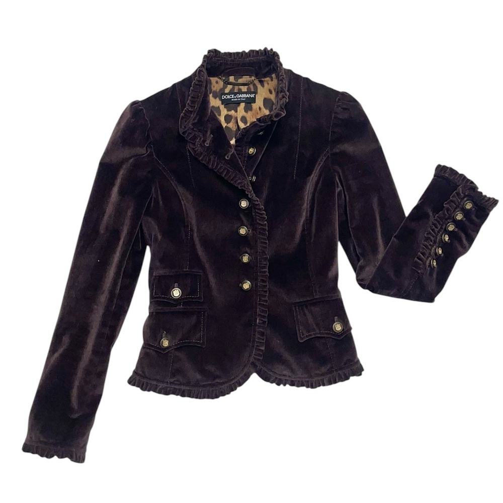Dolce & Gabbana Brown Velvet Blazer